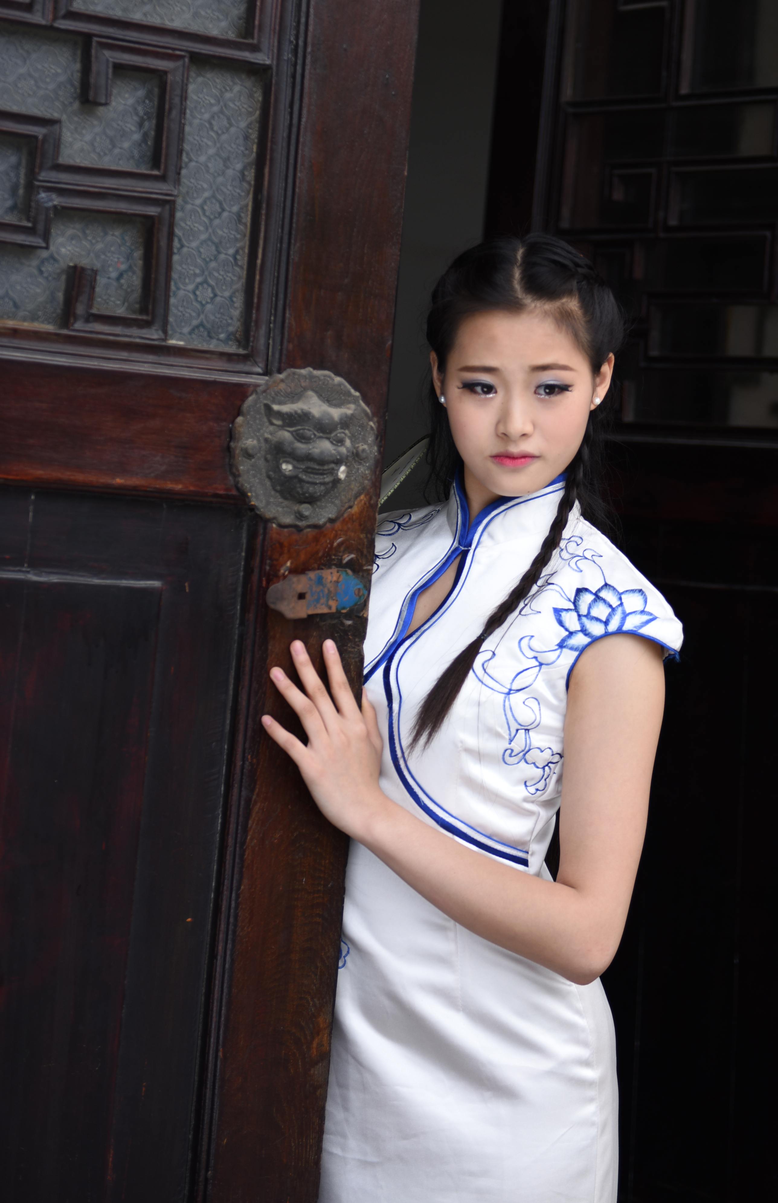 新款女式中国风连衣裙复古民国风改良无袖立领长款旗袍S-XXL-阿里巴巴
